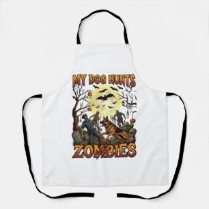Hond Jaagt op Zombies Halloween Duitse Herdersmaan Schort
