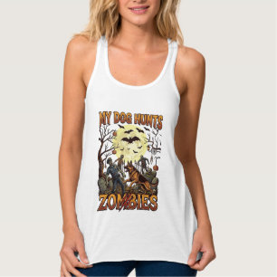 Hond Jaagt op Zombies Halloween Duitse Herdersmaan Tanktop