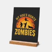 Hond Jaagt op Zombies Halloween-ontwerp Acryl Bord (Hoek)
