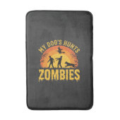 Hond Jaagt op Zombies Halloween-ontwerp Badmat (Voorkant Verticaal)