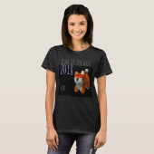 Hond Jaar Shiba Puppy 3D Digitale Kunst Verjaardag T-shirt (Voorkant volledig)