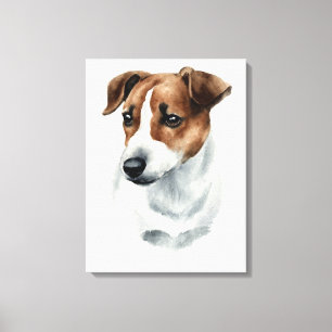 Hond Jack Russell Terrier! Prachtig portret! Canvas Afdruk