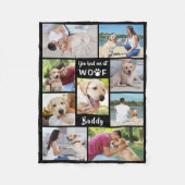 Hond JE HAD ME BIJ WOOF Fotocollage Zwart Fleece Deken (Voorkant)
