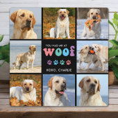 Hond je had me WOOF Custom 8 foto collage retro Fotoplaat