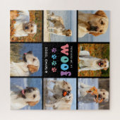 Hond je had me WOOF Custom 8 foto collage retro Legpuzzel (Horizontaal)