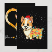Hond Kado | kerstverlichting corgi Kaart (Voorkant / Achterkant)