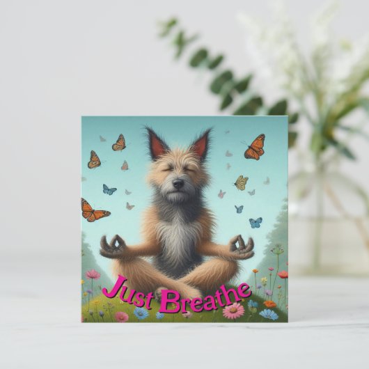 Hond kalm geworden kaart (Staand voorkant)