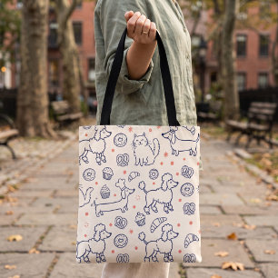 Hond Kat Bakkerij Marineblauw Tote Bag