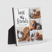 Hond Kat Beste Vrienden Pawprints 4 Foto's Aangepa Fotoplaat (Voorkant)