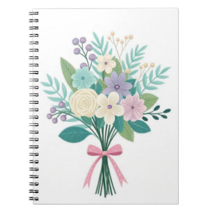 Hond Kat Bloemig Pastel Bloemen Spiraal Notebook Notitieboek