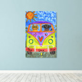 Hond & Kat Canvas 24 "x 36" (Insitu (Houten vloer))