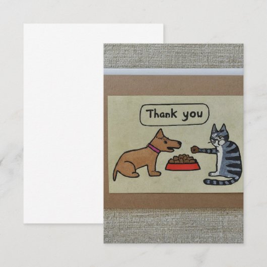 Hond & Kat Dank je wel kaart (Voorkant / Achterkant)