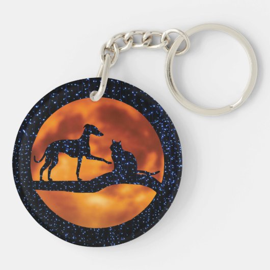 Hond, kat en maan sleutelhanger (Achterkant)