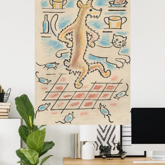 Hond, kat en muis poster (Thuiskantoor)