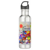 Hond, kat en vruchten en bloemen waterfles (Voorkant)