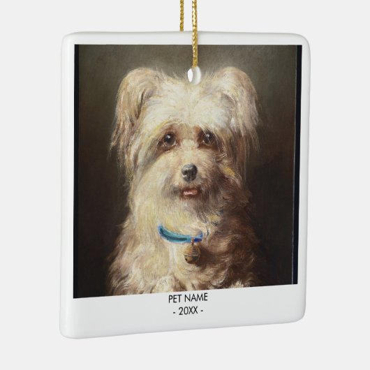 Hond Kat Foto Huisdier Gedenkteken Gift Portret Ke Keramisch Ornament (Rechts)