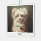 Hond Kat Foto Huisdier Gedenkteken Gift Portret Ke Keramisch Ornament (Links)