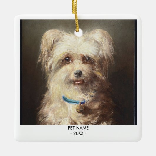 Hond Kat Foto Huisdier Gedenkteken Gift Portret Ke Keramisch Ornament (Voorkant)