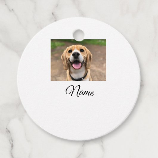 Hond kat foto voeg huisdier naam cu aangepaste gep bedankjes labels (Voorkant)