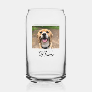 Hond kat foto voeg huisdier naam cu aangepaste gep blikvorm glas