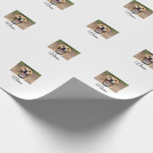 Hond kat foto voeg huisdier naam cu aangepaste gep cadeaupapier (Hoek)