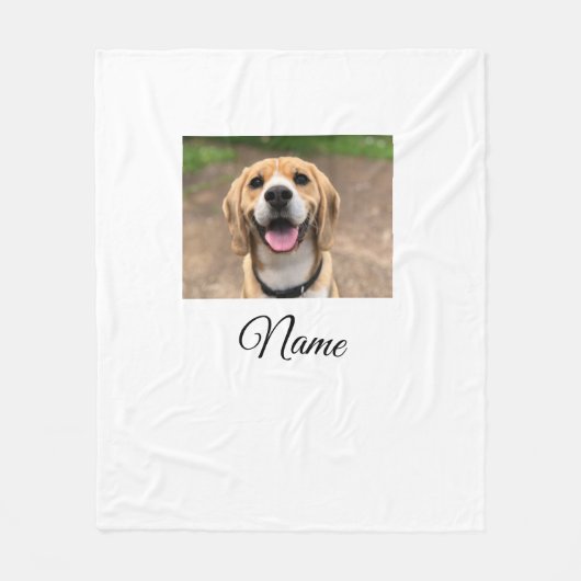 Hond kat foto voeg huisdier naam cu aangepaste gep fleece deken (Voorkant)