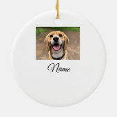 Hond kat foto voeg huisdier naam cu aangepaste gep keramisch ornament (Achterkant)