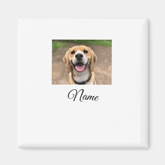 Hond kat foto voeg huisdier naam cu aangepaste gep magneet (Voorkant)