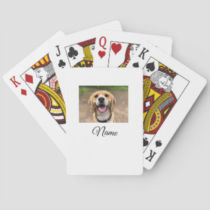 Hond kat foto voeg huisdier naam cu aangepaste gep pokerkaarten