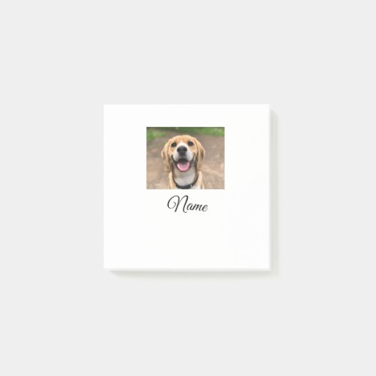 Hond kat foto voeg huisdier naam cu aangepaste gep post-it® notes (Voorkant)