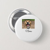 Hond kat foto voeg huisdier naam cu aangepaste gep ronde button 5,7 cm (Voorkant /achterkant)