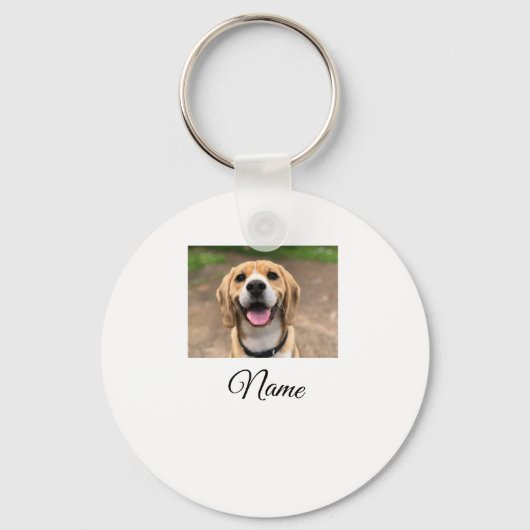 Hond kat foto voeg huisdier naam cu aangepaste gep sleutelhanger (Voorkant)