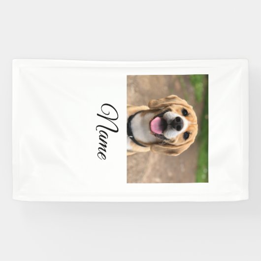 Hond kat foto voeg huisdier naam cu aangepaste gep spandoek (Horizontaal)