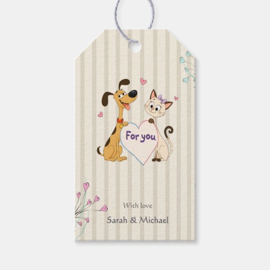Hond & Kat Geslacht Reveal Cadeaulabel (Voorkant)