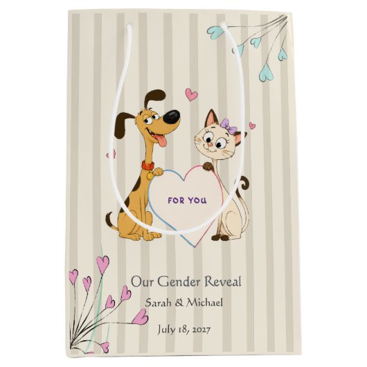 Hond & Kat Geslacht Reveal Medium Cadeauzakje (Voorkant)
