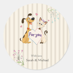 Hond & Kat Geslacht Reveal Ronde Sticker