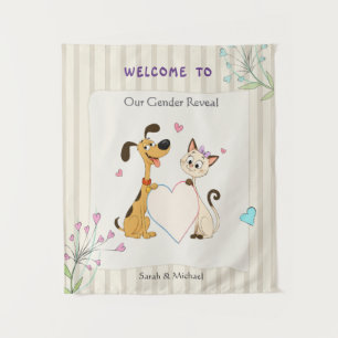 Hond & Kat Geslacht Reveal Wandkleed