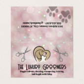 Hond Kat Hart Logo | Schaar | Bokeh Visitekaartje (Buitenkant ongevouwen)