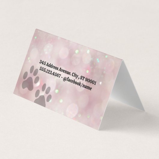 Hond Kat Hart Logo | Schaar | Bokeh Visitekaartje (Achterkant)