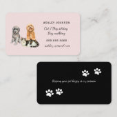 Hond & Kat huisdier zittende waterverf Visitekaartje (Voorkant / Achterkant)