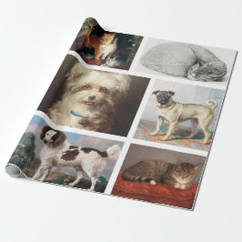 Hond Kat Huisdieren 8 Foto Portret Collage Keepsak Cadeaupapier