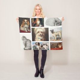 Hond Kat Huisdieren 8 Foto Portret Collage Keepsak Fleece Deken