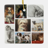 Hond Kat Huisdieren 8 Foto Portret Collage Keepsak Keramisch Ornament (Voorkant)