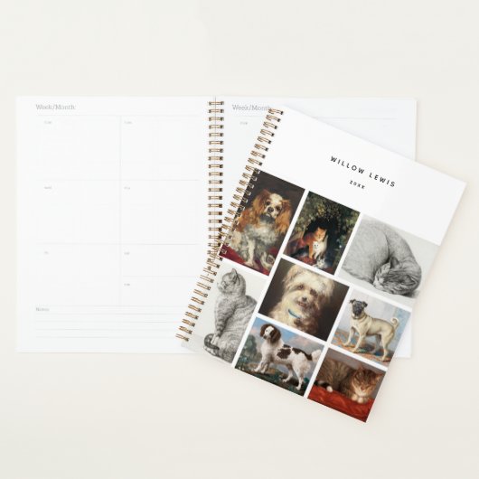 Hond Kat Huisdieren 8 Foto Portret Collage Keepsak Planner (Display)