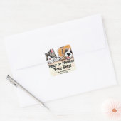Hond Kat Kitten Bericht Dierenarts Dierenbeschermi Vierkante Sticker (Envelop)