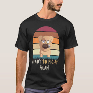 Hond & Kat Kleding  Klaar om te vechten Huan T-shirt