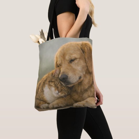 Hond & Kat Knuffel All‑Over‑Print Tote Tas (Dichtbij)