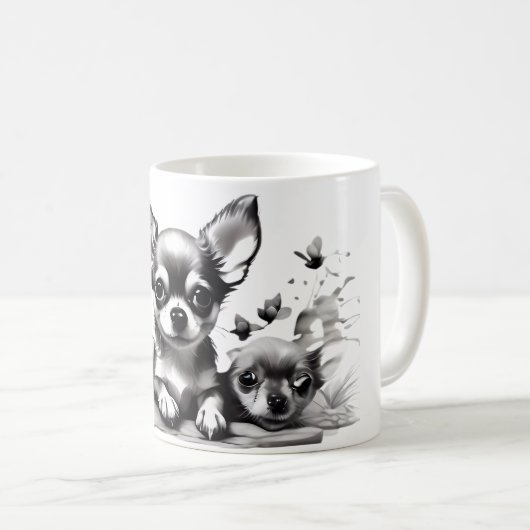 Hond & Kat Koffie Mok Design. (Voorkant rechts)