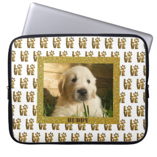 Hond Kat Liefde Poot Prints Liefde Foto Laptop Sleeve