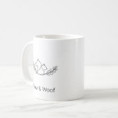 Hond & Kat Moeder Lijn Kunst Koffiemok (Voorkant links)